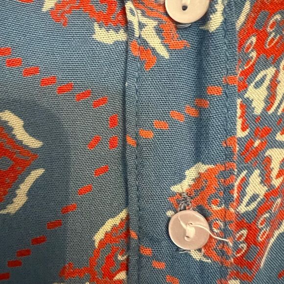 S.R. Fashion Vintage Blue Floral Midi Dress Sz Large - Picture 5 of 9